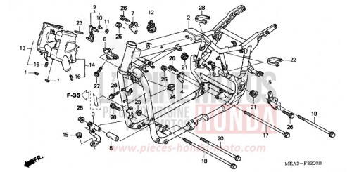CARROSSERIE DE CHASSIS VTX1300S6 de 2006